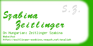 szabina zeitlinger business card